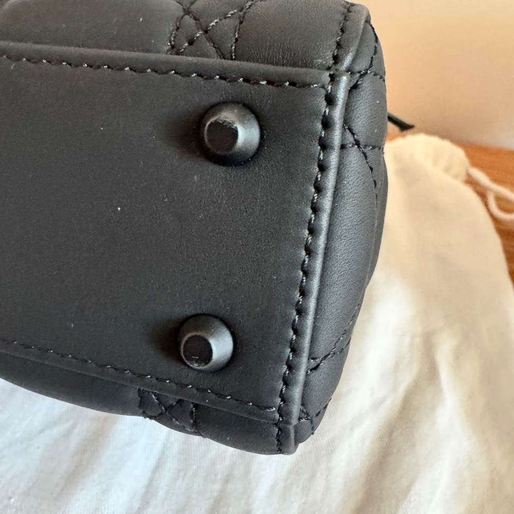 Dior Matte Black Quilted Lady Dior Bag with Chain Strap - Picture 6 of 10